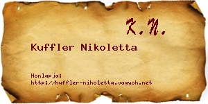 Kuffler Nikoletta névjegykártya