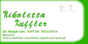 nikoletta kuffler business card